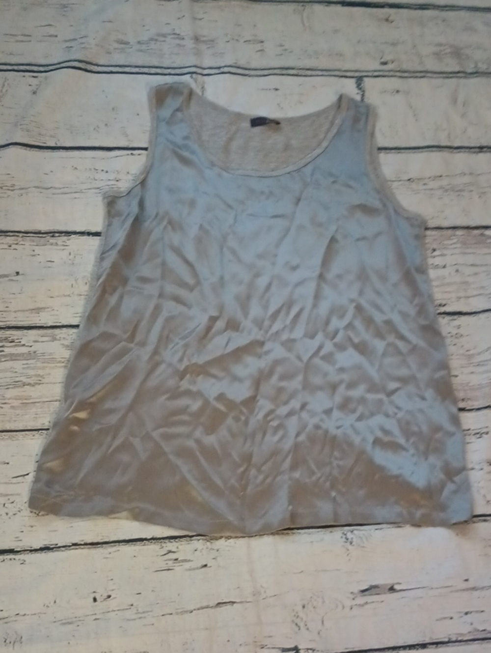 Peserico Tricot Gray Silk Knit Tank Top It 46 XL